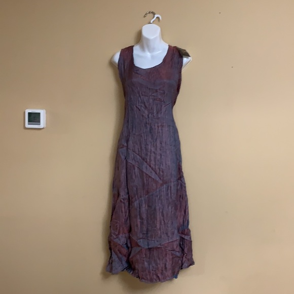 Lee Andersen - Crushed Silk Midi Scoop Neck Dress Tres Laurel - NEW - Picture 1 of 8